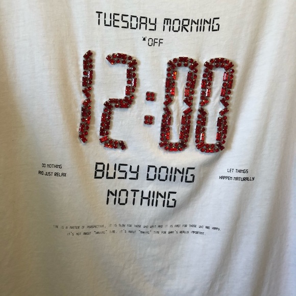 Zara woman Red Rhinestone Graphic T-Shirt - Picture 3 of 5